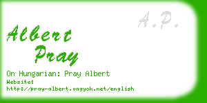 albert pray business card